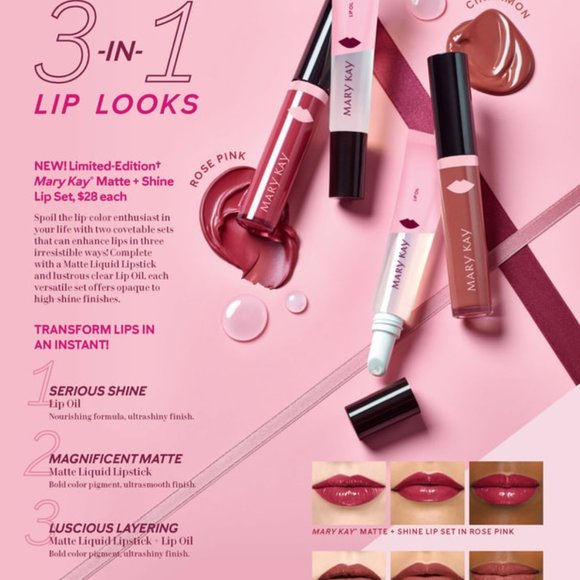 Rose Pink Matte + Shine Lip Set - Limited Edition Mary Kay - Picture 11 of 13